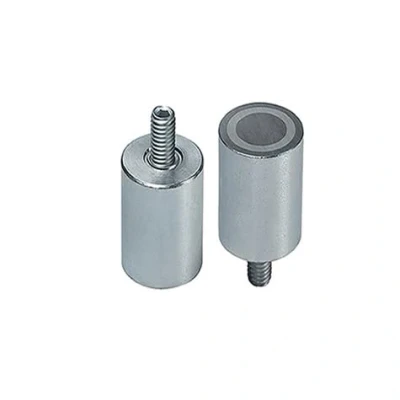 Imagen de 5 x Base magnética cilíndrica de neodimio Ø 6 mm con vástago roscado M3x7 tiene 0,6 kg piezas Imanes potentes cilíndricos Tierras Raras rosca