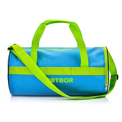 Imagen de Bolsa Deporte Viaje Gimnasio con Compartimento Separado para Zapatos Duffle Bag Hombre Mujer Ultraligera Plegable Deportiva 25 L Yoga Fin de Semana (Azul/verde3, L)
