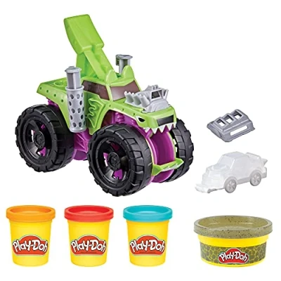 Imagen de Play Doh Wheels Chompin&#039; Monster Truck Toy con Accesorio para Coche y 4 Colores