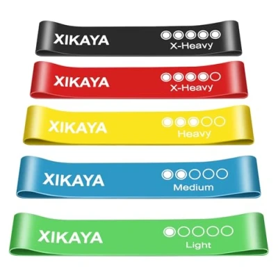 Imagen de XIKAYA Gomas elasticas musculacion,Bandas musculacion,Cintas de Fitness,Banda Resistencia Fitness,Bandas con 5 Niveles,[5 Piezas por Juego]