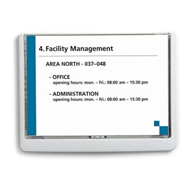 Imagen de Durable 486602 Identificador para puertas CLICK SIGN A5 horizontal 210 x 148,5 mm,, pegar o atornillar, blanco
