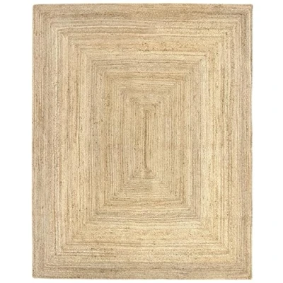 Imagen de Hamid Alfombra Yute Alhambra Color Natural 100% Fibra de Yute, Trenzado a Mano, Alfombras Salón, Comedor, Dormitorio, Pasillos, (200x250cm)…