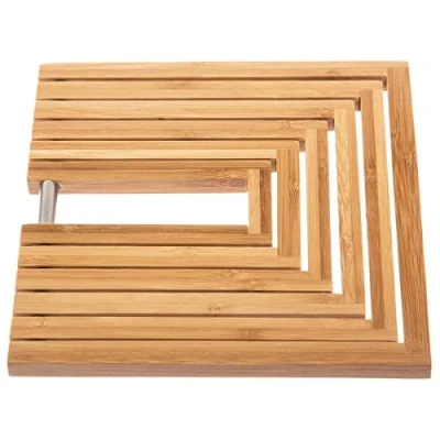 Imagen de FIVE Salvamanteles de bambú, Madera, 19x19x1 cm Extensible máximo 34,5 cms