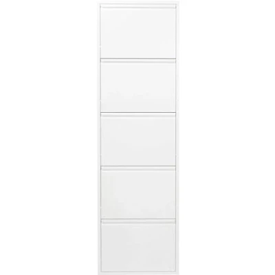 Imagen de Kare Design zapatero Caruso blanco con 5 compartimentos, capacidad para 10 pares de zapatos, dos agujeros montaje en pared, 170 x 50 15 cm