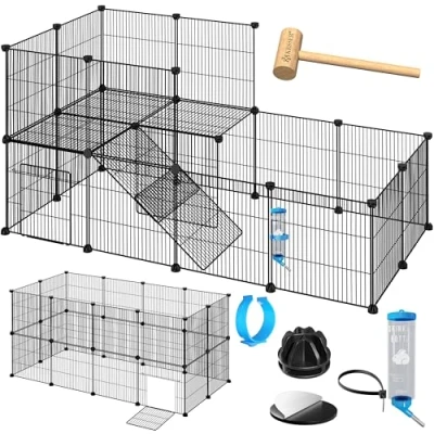 Imagen de KESSER® recinto Exterior para Conejos de Malla metálica XXL, Incl. Puerta, Animales pequeños, Corral cobayas, Libre, Jaula pequeños