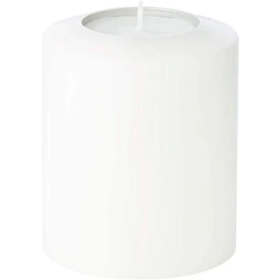 Imagen de EDZARD Vela Permanente Cornelius Pine, Lado Arriba Redondeado (Altura 12 cm, diametro 10 cm) portacandelitas para candelitas Maxi estándar y de plástico Transparente, Resistente al Calor hasta 90
