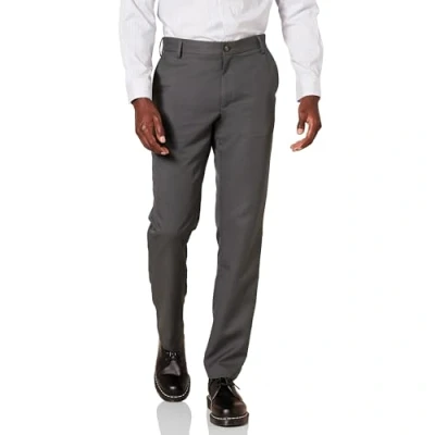 Imagen de Amazon Essentials Pantalón De Vestir Corte Estrecho con Parte Delantera Plana Hombre, Gris Oscuro, 34W / 33L