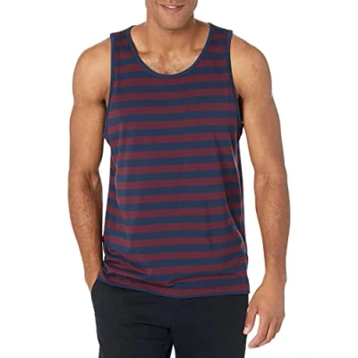 Imagen de Amazon Essentials Camiseta de Tirantes Ajuste Normal Hombre, Burdeos Azul Marino Rayas, XS