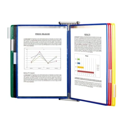 Imagen de TARIFOLD Es TAA414109 Expositor de pared A4 para catálogos con 10 fundas PVC, colores surtidos