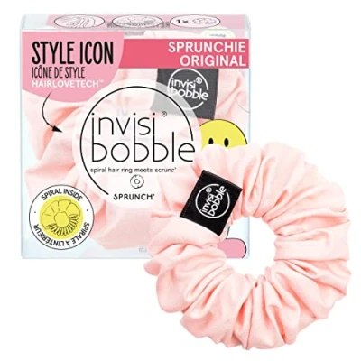 Imagen de Invisibobble Sprunchie coletero rosa x1 Scrunchie de tela con goma pelo en espiral al interior edición limitada Cinta mujer Y2K tendencia