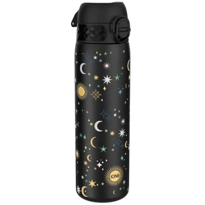 Imagen de Ion8 Botella de Agua Acero Inoxidable, 600ml, a Prueba Fugas, Fácil Abrir, Aptas para Lavavajillas, Cerradura Segura, Asa Transporte, Limpiar, Diseño en Relieve, Celestial