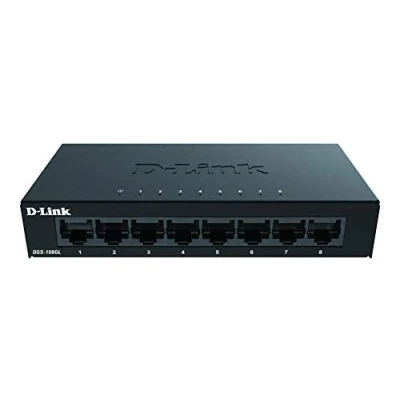 Imagen de D Link DGS 108GL 8 Port Gigabit Conmutador de Escritorio no administrado sin Ventilador, Perfil bajo, Carcasa Metal, Plug and Play, 802.3az EEE Negro