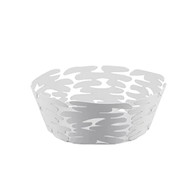 Imagen de ALESSI Barket Cesta Redonda, Acero con Resina epoxi, Blanco