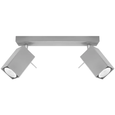Imagen de SOLLUX lighting Merida 2 Lámpara de techo minimalista para interiores Soporte pantalla móvil GU10 x 40 W 12 LED Acero con recubrimiento en polvo Gris 30 6 16 cm