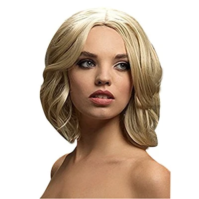 Imagen de Smiffys Colección Peluca Fever Olivia, rubio oscuro, ondulado suave, 33cm/13in