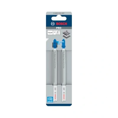 Imagen de Bosch Pro Metal Pipes and Profiles T321AF Hoja de sierra calar (2 unidades, para tubos y perfiles metal, chapa acero, longitud 132 mm, accesorio profesional)