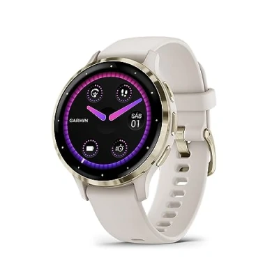 Imagen de Garmin Venu 3S, Smartwatch Premium con GPS, AMOLED, Funciones avanzadas de Salud y Forma física, más 30 Aplicaciones Deportivas, 10 días autonomía, Gris Gold