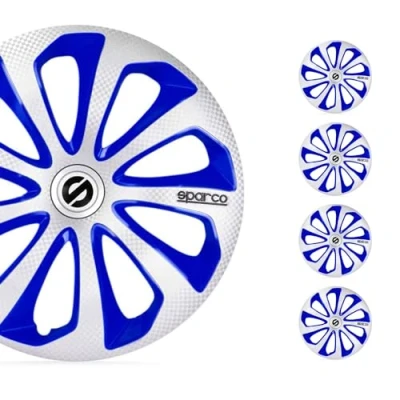 Imagen de SPARCO Sicilia SPC1475SVBLC Tapacubos 14in plata, Azul, carbón