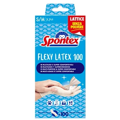 Imagen de guantes de látex Flexy Latex x 100 Mapa Spontex, látex, desechables, unidades, talla S/M