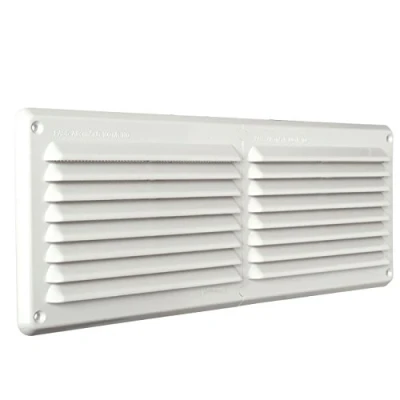 Imagen de La Ventilazione AR3814B Rejilla de ventilación plástico Rectangular para superponer, Color Blanco, 384x146 mm