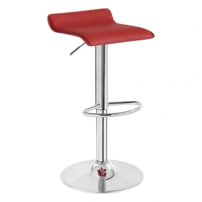 Imagen de WOLTU 1x Taburetes de Bar Regulable en Altura Cuero Artificial Acero Cromado Asiento Acolchado Silla Alto Cocina Burdeos BH11bd 1