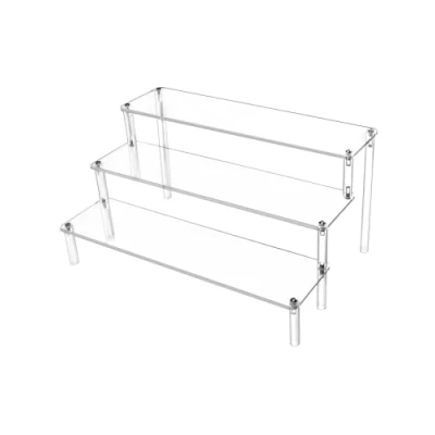 Imagen de QWORK® Soporte de Exhibición Acrílico Transparentede 3 Niveles, Vitrina Expositora para Figuras Pop/Magdalenas/Perfumes, 30x21x15cm