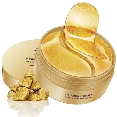 Imagen de Mascara para los Ojos, 60 PCS Parches debajo de Ojos las Arrugas, Ojeras, Bolsas y la Hinchazón, Hidratante, Anti Edad Mascarilla Ojeras (Gold)