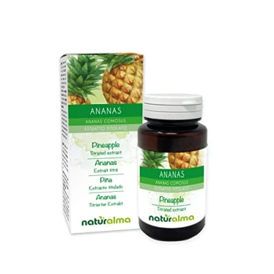 Imagen de Piña (Ananas comosus) NATURALMA 2500 GDU/g Bromelina 120 comprimidos de 500 mg Complemento alimenticio con extracto titulado y concentrado Vegano
