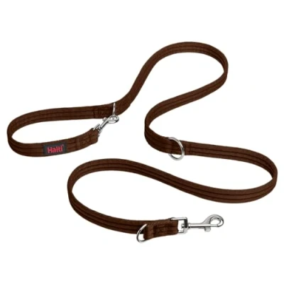 Imagen de Company of Animals Collar Halti Correa multifunción con Doble Enganche, Ideal para antitirones Entrenamiento. Cómoda de sostener. Apta Perros pequeños y Cachorros (Talla S, Nogal Profundo)