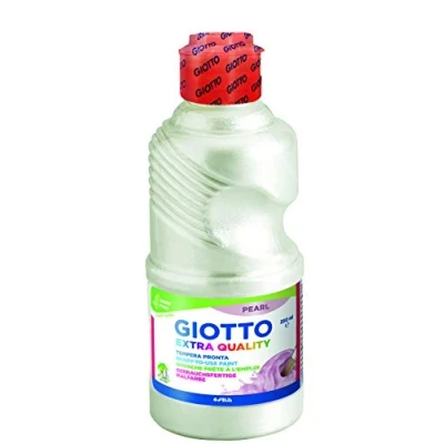 Imagen de Giotto Extra Quality Pearl Témpera, efecto nacarado, altísimo poder cubriente, botella 250 ml, color blanco