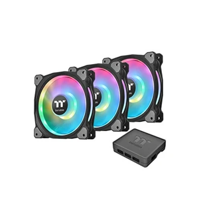Imagen de Thermaltake Riing Duo 14 RGB Radiator Fan 3 Pack Dual Riing/Paquete de Ventiladores para PC