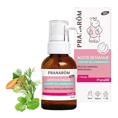 Imagen de PRANAROM PranaBB Aceite de Masaje Confort la Barriguita Hinojo Alivia las Molestias Abdominales, Digestión y Salud Intestinal 30ml