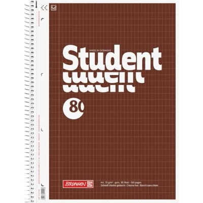 Imagen de Bloc de notas Fuente Estudiante universitario Block, encuadernación en espiral, 4 veces, 70 g/m², A4, 5x9 mm, Rauti