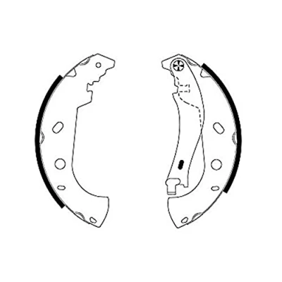Imagen de HELLA 8DB 355 001 841 Zapatas de freno 228,6 42 con palanca mano FIAT: Multipla