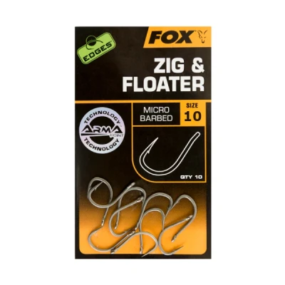 Imagen de Fox Edges Zig &amp; Floater Anzuelo tamaño 10 Micro Barba Anzuelos carpfishing
