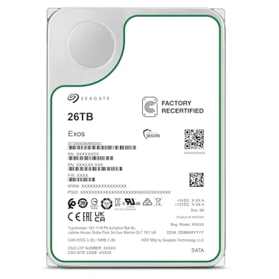 Imagen de Seagate Exos disco duro interno de 26 TB, 3.5 pulgadas, SATA3, caché 256 MB (renovado)