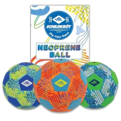 Imagen de Schildkröt Pelota de Fútbol Playa Neopreno, Tamaño 5, Ø 21 cm, Nuevo Diseño, Colores Surtidos, Superficie Textil Antideslizante, Resistente al Agua Salada, 970343