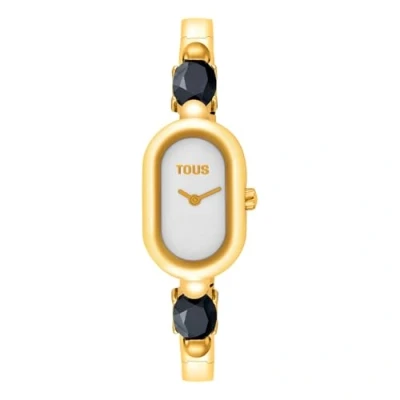 Imagen de TOUS Reloj analógico con Brazalete de Acero IPG Dorado y Onix Color Ref: 3000138600