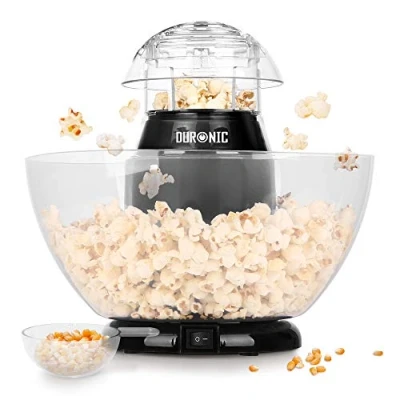 Imagen de Duronic POP50 Aparato de palomitas maíz, capacidad 50 gr con cuenco desmontable, para cocinar eléctrico aire caliente sin aceite, bajo en calorías