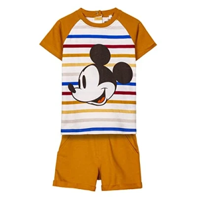Imagen de Conjunto de 2 Piezas Mickey Mouse Camiseta y Pantalón Corto Talla 24 Meses Elaborado con Algodón 100% Fresco Cómodo Cierre Botones Producto Original Diseñado en España