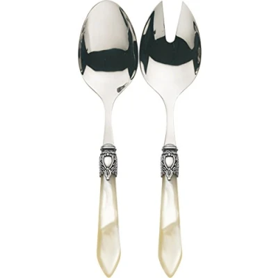 Imagen de Bugatti OXBAM N3214/15 Oxford Juego de cucharas para Ensalada (Acero y plástico, 30,5 x 14 3 cm), Color Marfil
