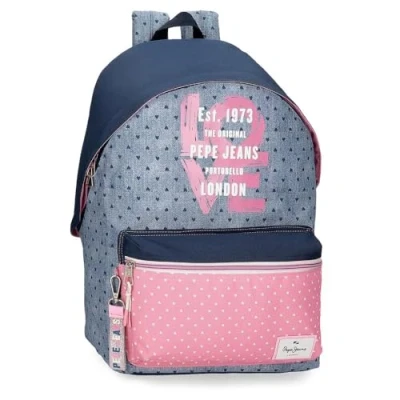 Imagen de Pepe Jeans Noni Denim Mochila Escolar Adaptable a Carro Multicolor 31x42x17,5 cms Poliéster 22,79L by Joumma Bags