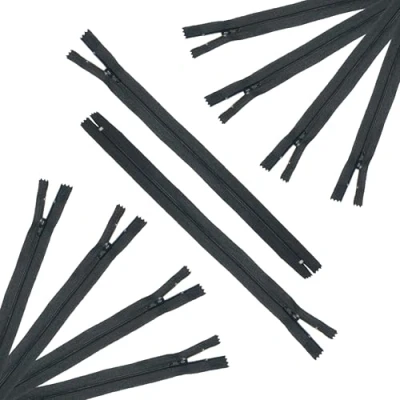 Imagen de Trimz 20 cm ( 8 Pulgadas) Negro de una vía Cierre Final con Dientes 4 mm Piezas, Poliéster, 48, 10