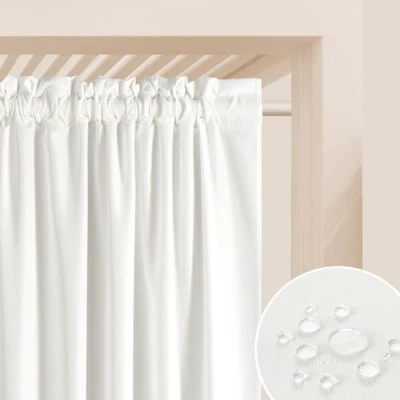 Imagen de ROOM99 Garden Line Cortinas para Exteriores con Cinta fruncidora (155 x 200 cm de Ancho Altura, Resistente a la Intemperie, Impermeable, protección Solar, jardín, al Viento, Color
