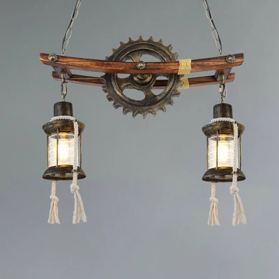 Imagen de Globo Lámpara colgante de techo, color dorado y negro, para salón, comedor, cocina, L 110 cm