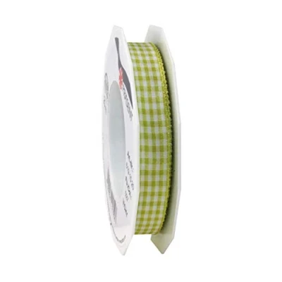 Imagen de PRÄSENT Cinta de Regalo, Poliéster, Lima/Blanco, 20 m Rolle 15 mm