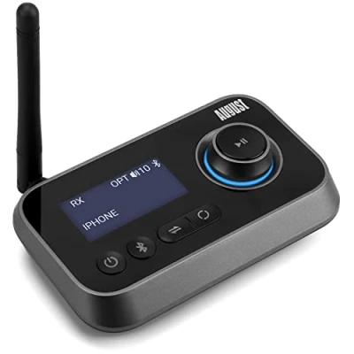 Imagen de Bluetooth 5.0 Audio Sender Receptor 2 en 1 para TV PC Auriculares HiFi Altavoz August MR280 Adaptador con Bypass Low Latency Multipoint Control de Volumen Optical RCA 3.5 Aux USB C dispositivos