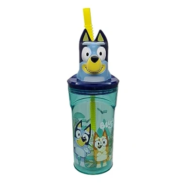 Imagen de Stor Vaso Infantil Reutilizable con Pajita y Tapa figurita 3D Capacidad de 360 ml Bluey