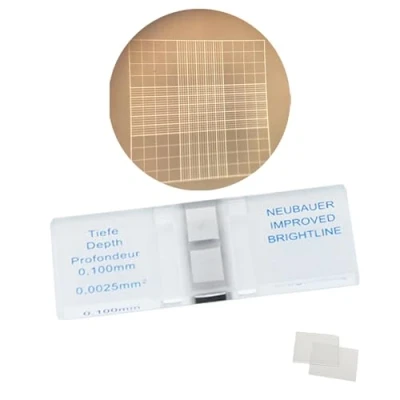 Imagen de Estresen Cámara de Conteo Células Neubauer Hemocitómetro Mejorado con 2 Cubiertas, Línea Brillante para Contar