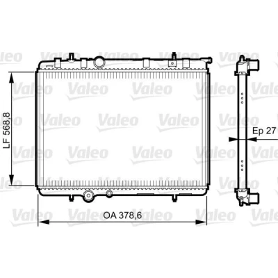 Imagen de VALEO 735597 Radiador, refrigeración del motor Aluminio 538 377 26 con regulador de refrigerante Aletas soldadas PEUGEOT: 206 Hatchback